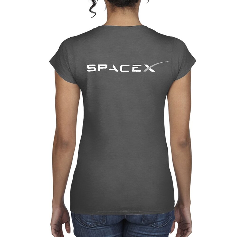 SPACEX Official Merch V-Neck Logo T-shirt in Space Gray - Picture 6 of 6